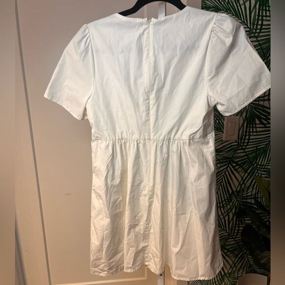 Madewell White Tie Front Poplin Mini Dress size 2 - Picture 12 of 16